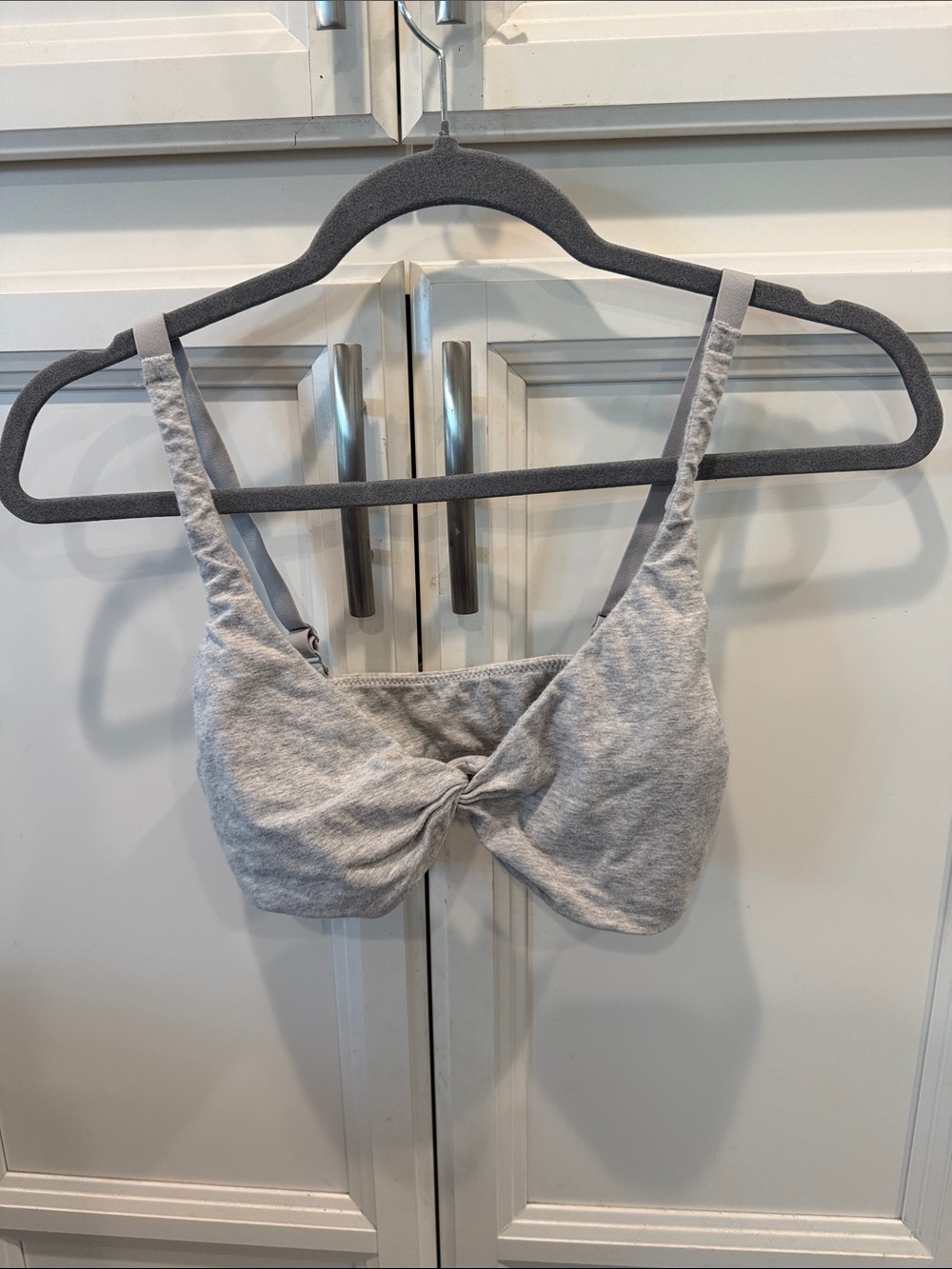 Soft Twist-Front Bralette - Gray